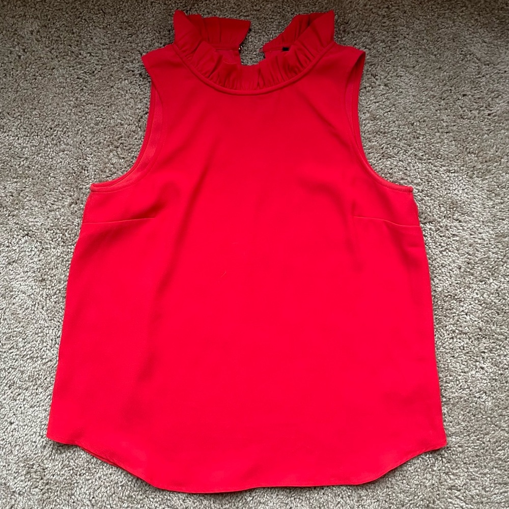 JCrew Red Sleeveless Blouse, Sz M